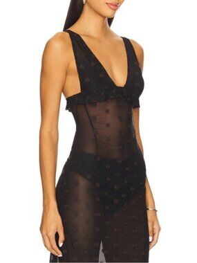 ISO: Bec + Bridge Karla V Neck Top in Black & Chocolate Spot Size Small/Medium